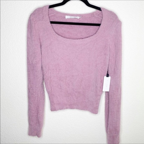 ASTR Crop Eyelash Fuzzy Sweater Pullover Blouse XL - Picture 3 of 4